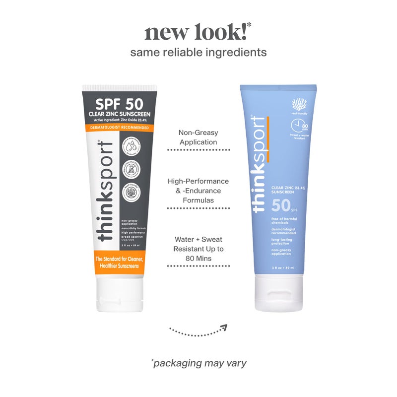 Thinksport SPF 50+ Mineral Sunscreen with Clear Zinc Oxide, 3 Fl Oz â€“ Safe, Natural, Water Resistant, Broad Spectrum UVA/UVB Sun Screen for Sun Protection â€“ Vegan, Reef Safe Sunscreen - Image 4