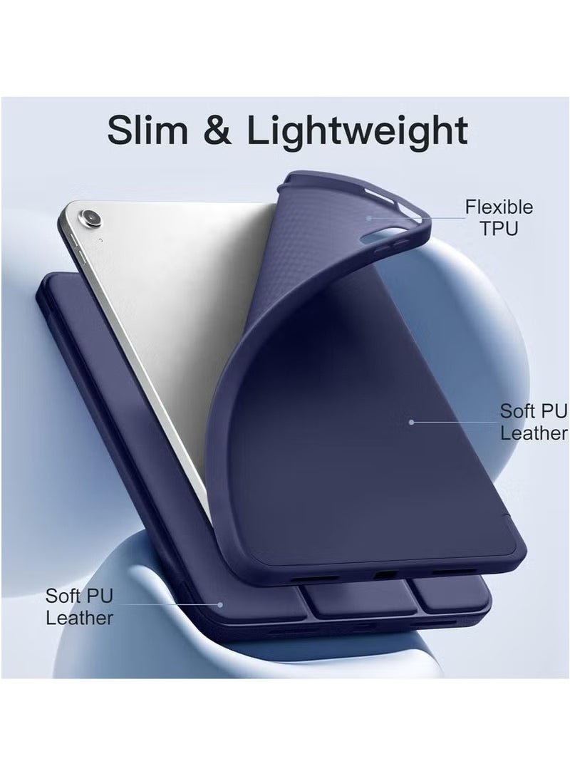 ACLIX iPad 10th Generation Case 2022 with Pencil Holder - Soft TPU Back Protective Smart Trifold Stand Cover for iPad 10.9 Inch (10th Gen), Auto Wake/Sleep - Navy Blue  - Image 3