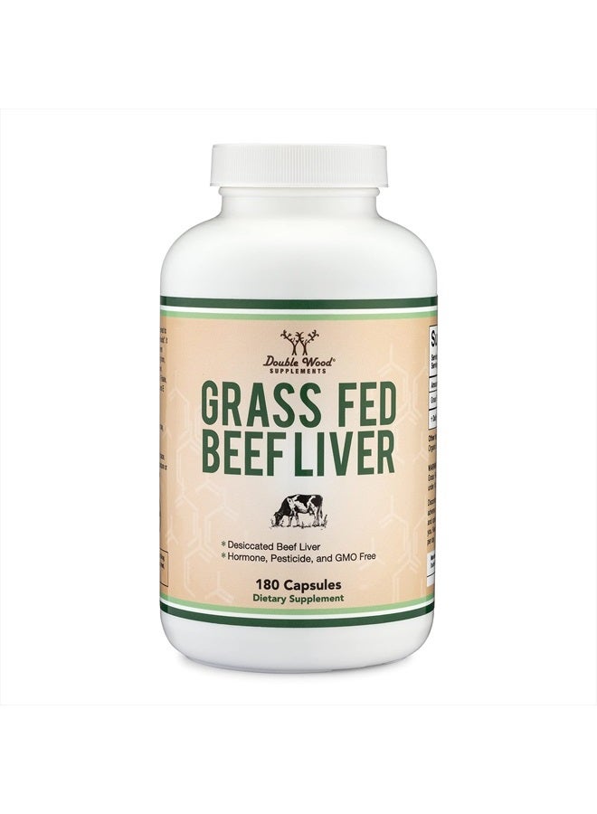 Double Wood Supplements Beef Liver Capsules (1,000mg of Grass Fed, Desiccated Beef Liver per Serving, 180 Capsules, 3 Month Supply) Beef Liver Supplement for Digestion, Immune Health, Energy, and Wellness by Double Wood - Image 1