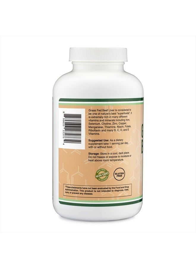 Double Wood Supplements Grass Fed Beef Liver, 180 Capsules - Image 4