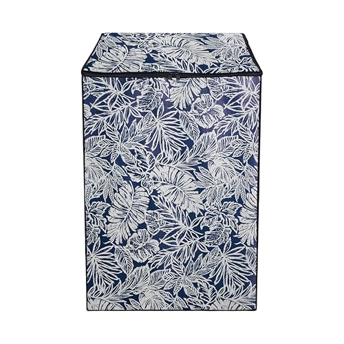 Wings Star Washing Machine Cover Top Load 6 kg, 6.5 kg, 7kg & 7.5 kg - Waterproof & Dust-Proof Fully Automatic Washing Machine Cover (Blue Leaf), Polyester - Image 4