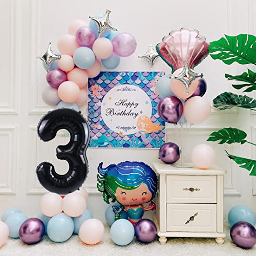 Smlpuame 40 inch Number Balloon 09 Black Large Number 3 BalloonsDigital Balloons for Birthday Party Celebration Decorations Supplies Helium Foil Number Balloons for Wedding Anniversary - Image 5