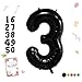 Smlpuame 40 inch Number Balloon 09 Black Large Number 3 BalloonsDigital Balloons for Birthday Party Celebration Decorations Supplies Helium Foil Number Balloons for Wedding Anniversary - Image 2