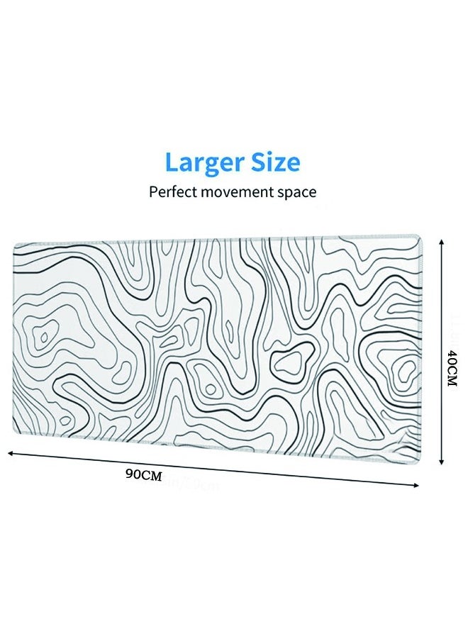 Miya Gaming Laptop Mouse Pad Topographic Gaming Mouse Pad Big Desk Pads PC Keyboard Non-Slip 900 *400 * 3mm Thick Rubber Table Mat Mouse Pads  - Image 2