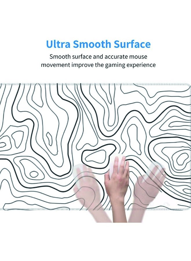 Miya Gaming Laptop Mouse Pad Topographic Gaming Mouse Pad Big Desk Pads PC Keyboard Non-Slip 900 *400 * 3mm Thick Rubber Table Mat Mouse Pads  - Image 3