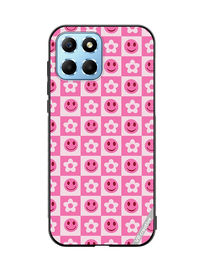 VR CREATIVE Protective Case Cover For Honor X8 5G Checkerbord And Flower Design Multicolour - Image 1