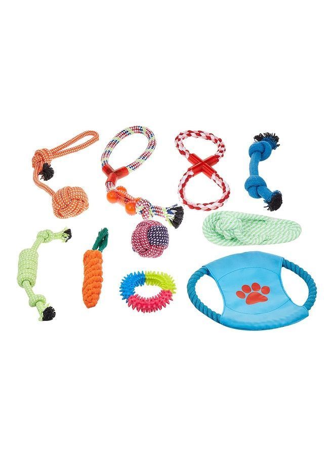 NIBEMINENT 10-Piece Dog Rope Toys Set Multicolour - Image 1