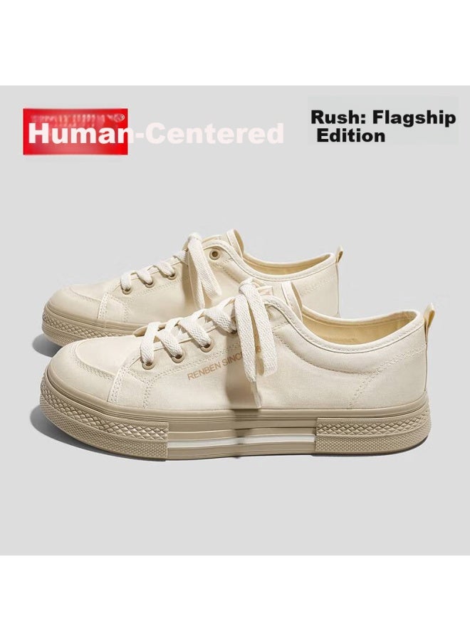 Humanity Renben Canvas Shoes Women's Spring And Summer Breathable Shoes Men's Mesh Shoes Beige Size 41 - Image 1