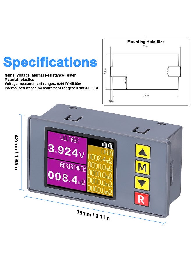 TS457 Entry-Level Voltage Internal Resistance Tester AC 4-Wire Kelvin Method Professional Voltage Meter Internal Resistance Test Device