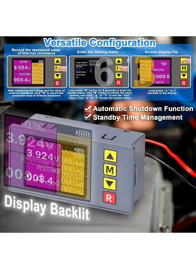 TS457 Entry-Level Voltage Internal Resistance Tester AC 4-Wire Kelvin Method Professional Voltage Meter Internal Resistance Test Device