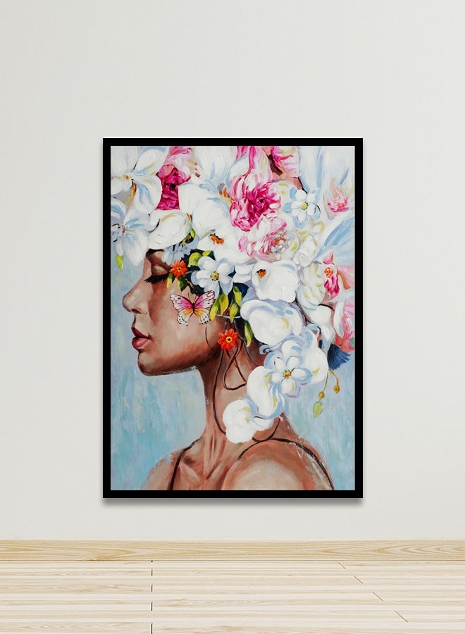 4gdran Canvas Wall Art For Wall Decoration, Girl Design,with a Hollow Frame,Size (120x80),One Piece  - Image 2