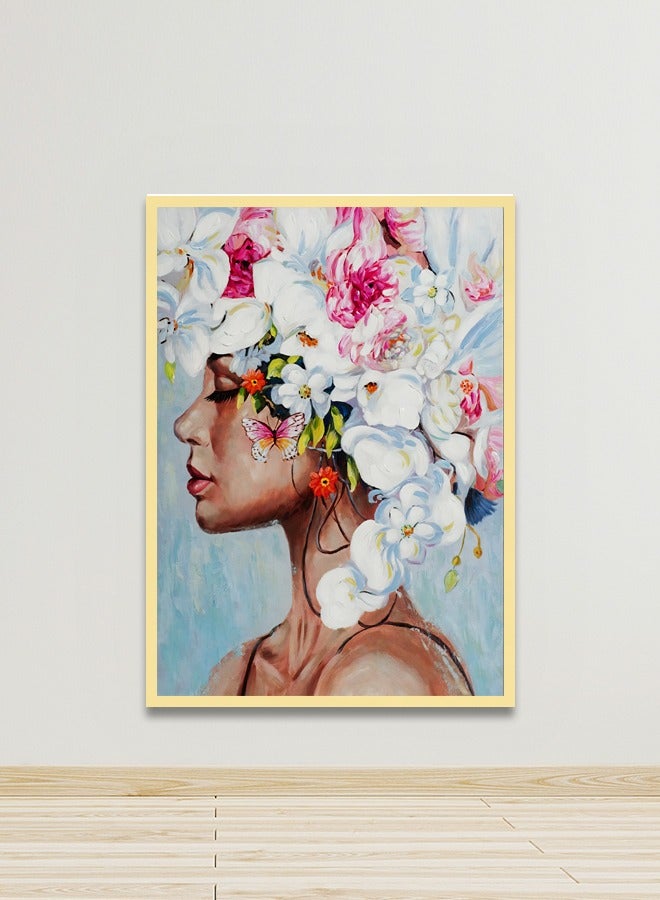 4gdran Canvas Wall Art For Wall Decoration, Girl Design,with a Hollow Frame,Size (120x80),One Piece  - Image 1