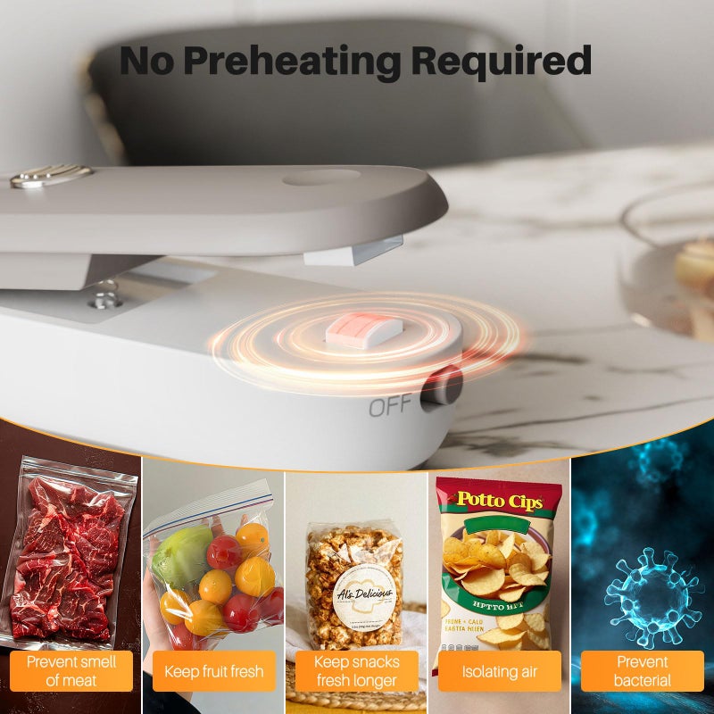 ODSD 2 in 1 Mini Bag Sealer Heat Seal and Cutter With Lanyard - Portable Handheld Chip Heat Sealer for Snacks, Candies, Plastic Food Storage (Batteries Included) - Image 4