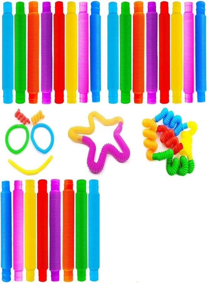 Aganta Pop Tubes Sensory Fidget Toy for Kids, Pack of 24 Multi Color Tubes Educational Toy,Stocking Stuffers for Kids and Toddlers Pop Tubes Toy Gift for Kids (Pack of 24) - Image 1