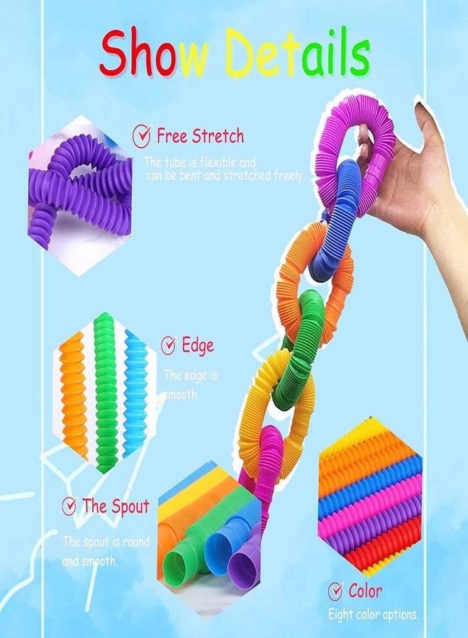 Aganta Pop Tubes Sensory Fidget Toy for Kids, Pack of 24 Multi Color Tubes Educational Toy,Stocking Stuffers for Kids and Toddlers Pop Tubes Toy Gift for Kids (Pack of 24) - Image 4