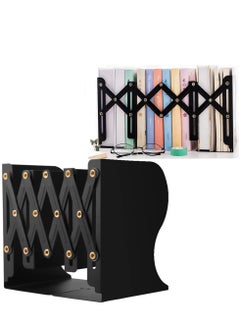 Excefore Adjustable Sturdy Bookends, Heavy Duty Metal Book Ends, Nonslip Book Stander for Office, School, Stationery Gift, Extends up to 19 inches (Black)  - Image 1