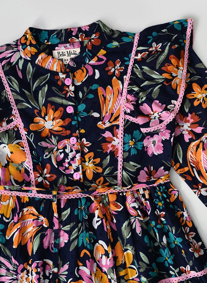 بيلا مودا فستان بنقوش الزهور بكشكشة - Image 4