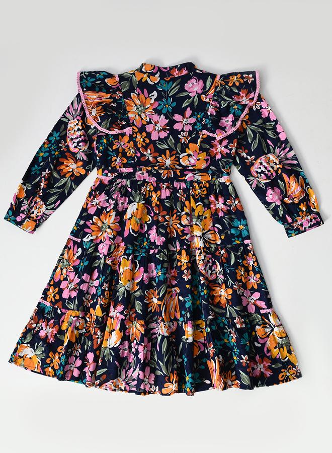 بيلا مودا فستان بنقوش الزهور بكشكشة - Image 3