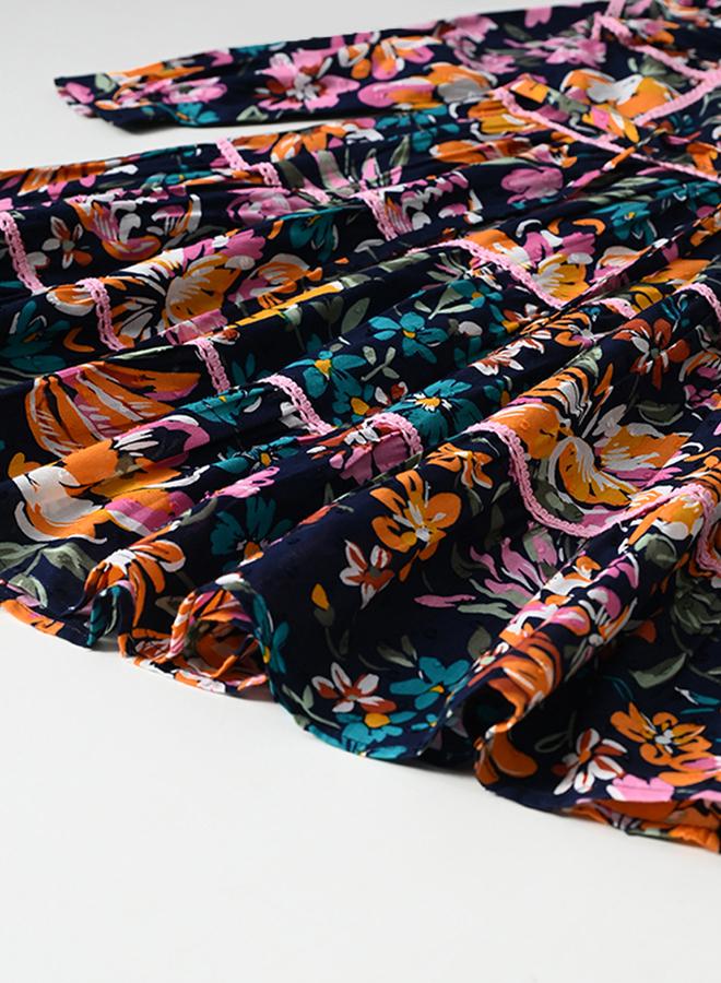 بيلا مودا فستان بنقوش الزهور بكشكشة - Image 5