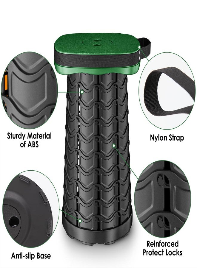 aboutool Folding Camping Stool, Square Collapsible Portable Stool,Collapsible Stool with Elastic Seat Cushion& Adjustable Nylon Bag, Sturdy Lightweight Telescoping Foldable Stool,Max Load 485lb (Green) - Image 4