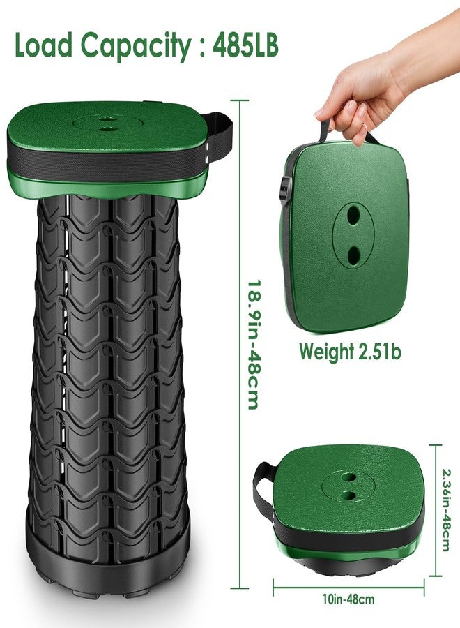 aboutool Folding Camping Stool, Square Collapsible Portable Stool,Collapsible Stool with Elastic Seat Cushion& Adjustable Nylon Bag, Sturdy Lightweight Telescoping Foldable Stool,Max Load 485lb (Green) - Image 3