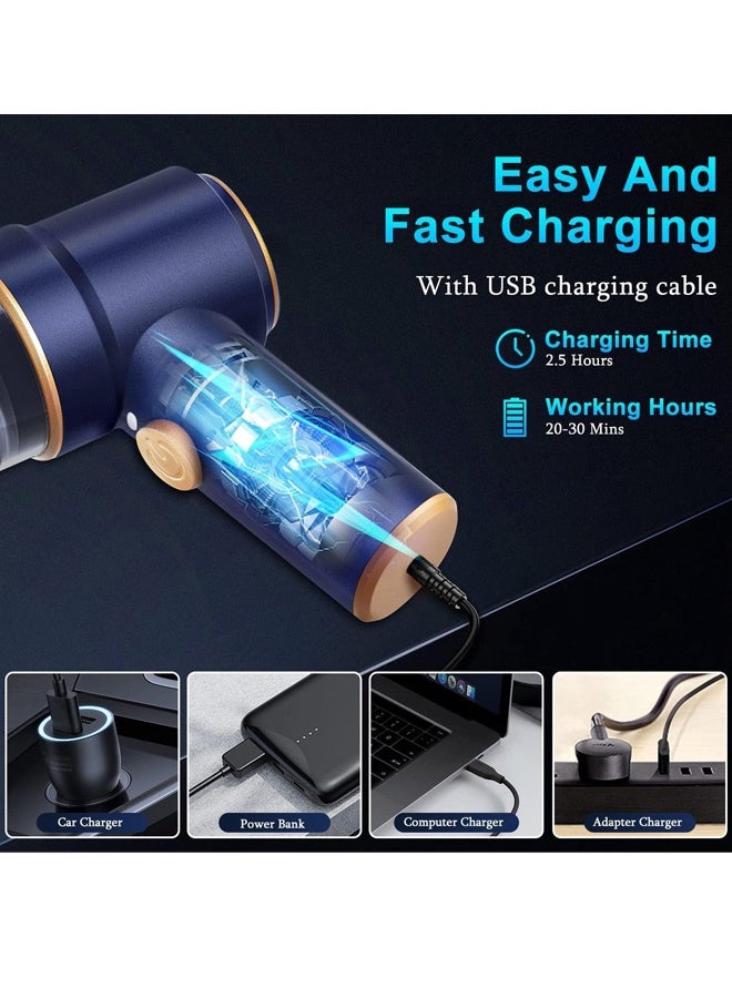TodyJeyHo Portable Mini Car Vacuum Cleaner, 5500Pa Vacuum Cleaner and Air Duster, 120W High Power Hand Held Vacuum with LED Light and Multi-Nozzles for Car, Home, Office, Pet - Image 4