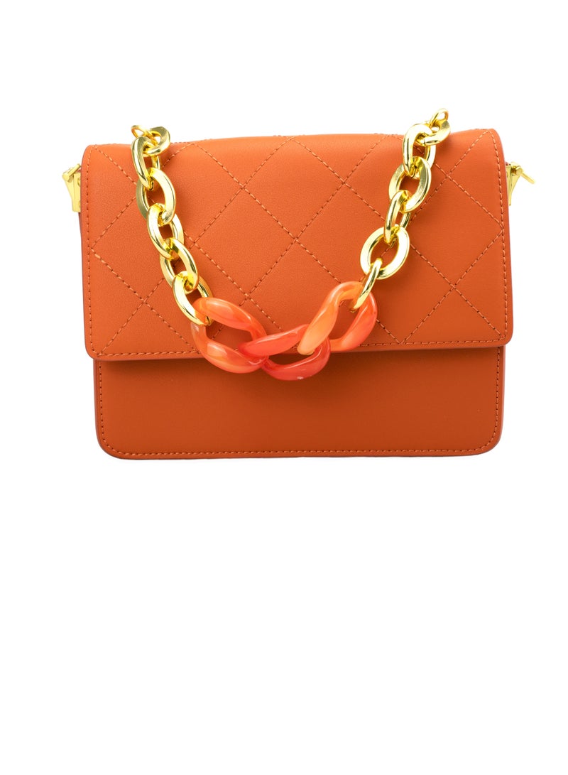 Embroidered Thread Rhombus Bag Chain, Gift Bag for Friends, Wife, Mother, Officemate, PU Leather Evening Bag  - Image 1