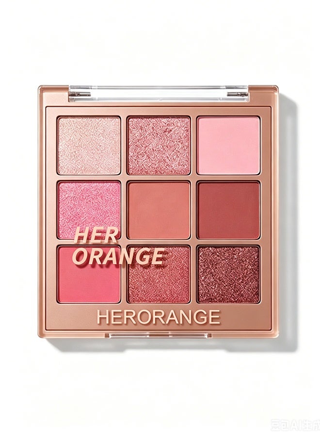HERORANGE 9 Colors The Pink Mist Dream Eyeshadow Palette, Multi Tone Blendable Pigmented Eyeshadow Powder, Long Lasting Natural Daily & Pink Smoky Eye Makeup Palette 02# - Image 1
