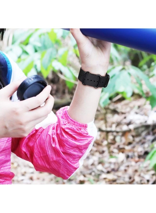 Fintie Bands Compatible with Samsung Galaxy Watch 3 45mm / Galaxy Watch 46mm / Gear S3 Classic/Frontier, Soft Woven Nylon Band 22mm Quick Release Adjustable Replacement Sport Strap, Black - Image 3