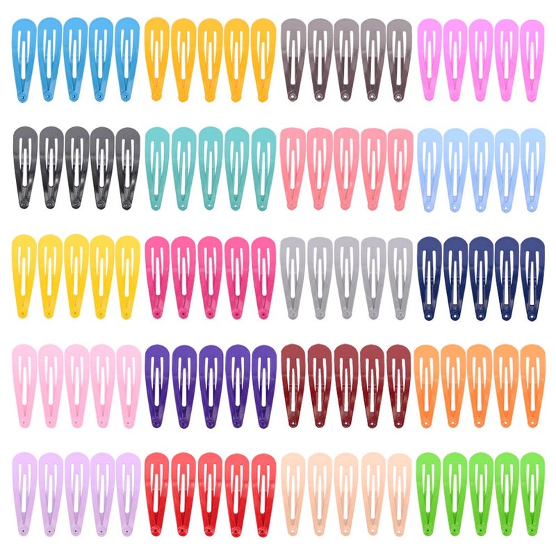 PIDOUDOU 100 Pieces Solid Color 2 Inch Barrettes Women Metal Snap Clips - Image 1