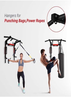 OHAHO Multifunctional Wall Mounted Pull Up Bar Chin Up bar Dip Station for Indoor Home Gym Workout Power Tower Set Training Equipment Fitness Dip Stand Supports to 440 Lbs  - Image 3