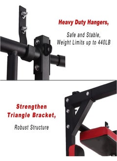 OHAHO Multifunctional Wall Mounted Pull Up Bar Chin Up bar Dip Station for Indoor Home Gym Workout Power Tower Set Training Equipment Fitness Dip Stand Supports to 440 Lbs  - Image 5