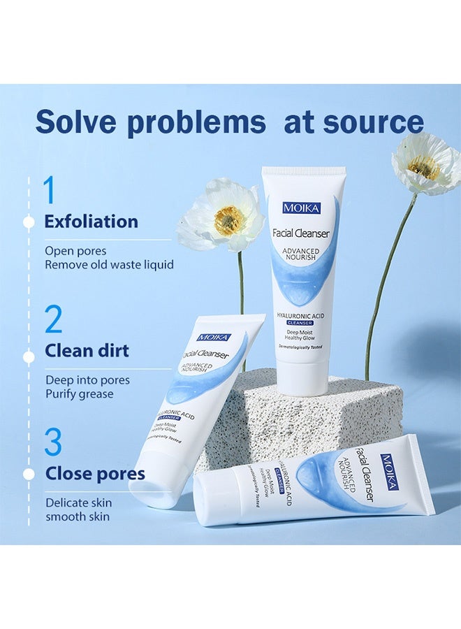 MOIKA Cream Cleanser, Hydrating Gentle Foaming Cleanser, Deep Pore Cleansing for Double Cleansing - Image 4