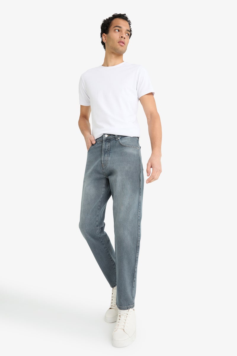 DeFacto Blue Man 90’S Slim Fit Trousers Casual - Image 3