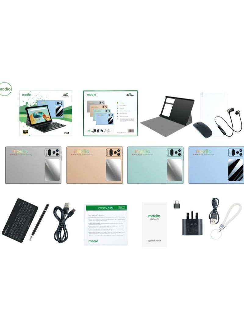 modio 10.1 Inch Android Tablet with 5G – 8GB RAM 512GB Storage, Dual SIM, HD Display, WiFi, Bluetooth – Includes Wireless Keyboard, Stylus Pen, Mouse, Earphones – Ideal for Study, Office Work, Video Calls, Online Learning, Entertainment & Portable Use - Image 5