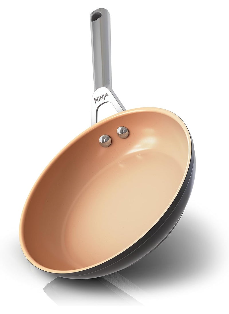 Ninja Ninja Extended Life Premium Ceramic 8 Fry Pan Nonstick Fry Pans Pots PTFE Free Healthy Cooking Oven Safe to 550F Dishwasher Safe All Stovetops  Induction Compatible Apricot CW90020  - Image 1