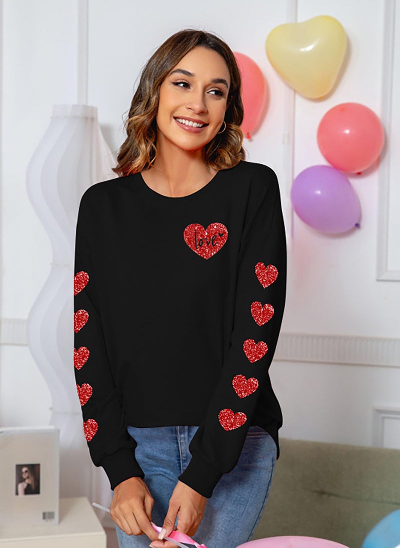 CAZYCHILD Valentines Day Shirt for Women: Love Heart Graphic Long Sleeve Valentine Pullover Tops Casual Valentines Gifts - Image 3