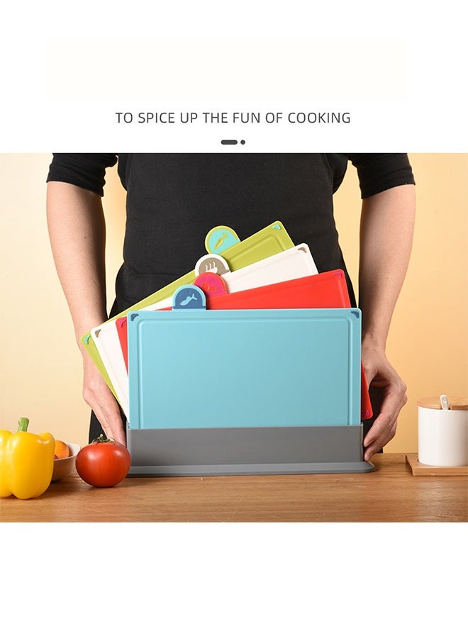 طقم من 4 ألواح تقطيع للمطبخ متعدد الألوان - Image 4
