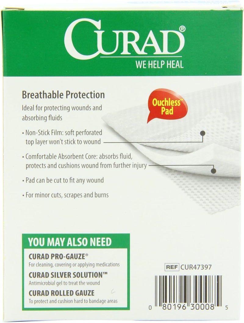 CURAD NonStick Pads 3 Inches X 4 Inches 10 Count - Image 2