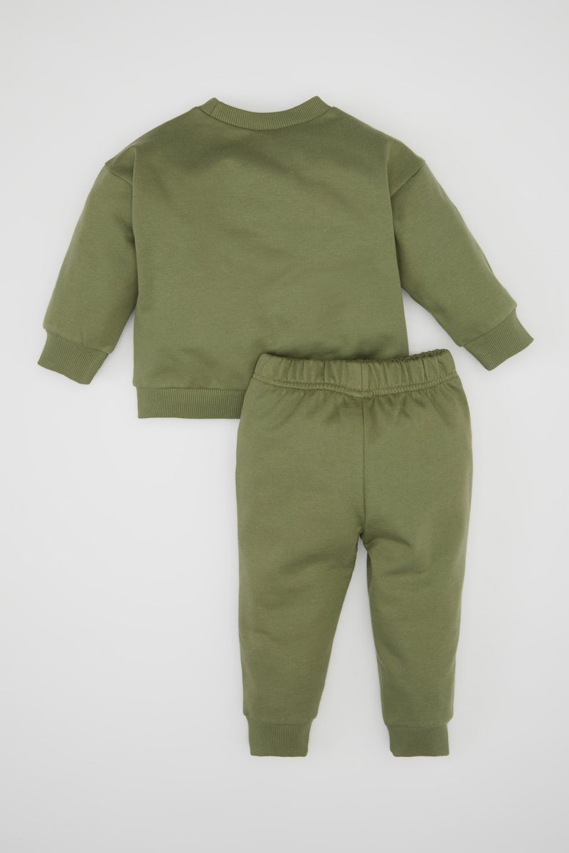 DeFacto Green Baby Boy Printed Sweatshirt Sweatpants 2 Piece Set Casual - Image 4