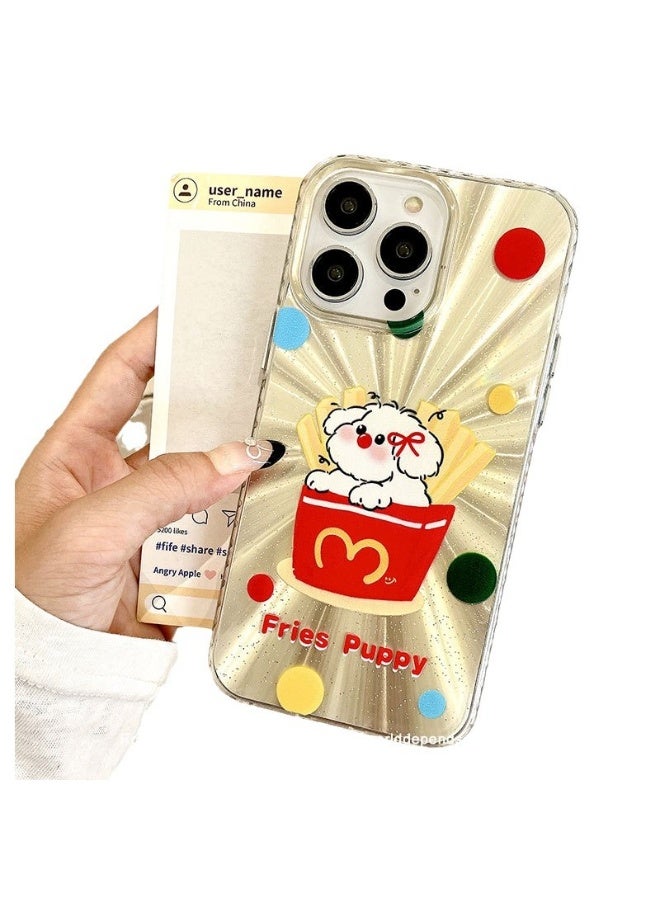 NIBEMINENT Fries DogProtective TPU Case Cover For iPhone 16 Plus, Clear - Image 2