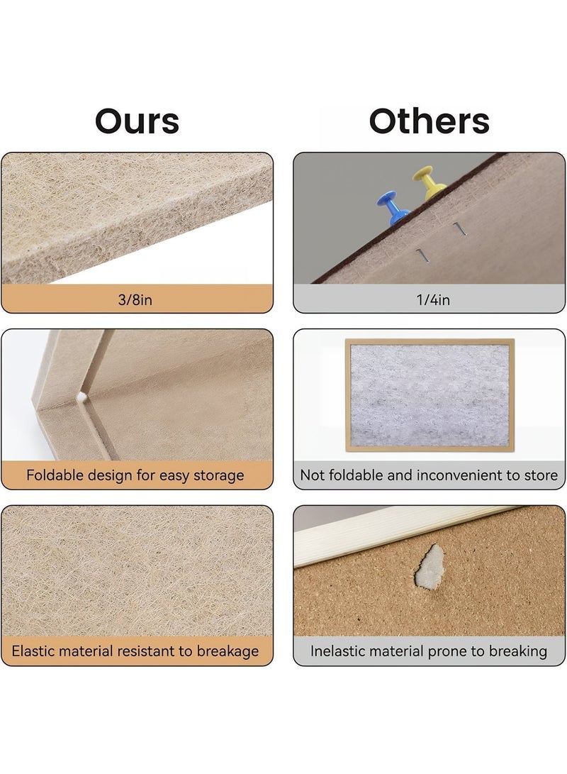 لوحة إعلانات لباد بتصميم نورديك 40×60 سم – لوحة جدارية ديكورية لعرض الصور والملاحظات والتذكيرات – لوحة قابلة للطي للاستخدام في المنزل أو المكتب أو المدارس - Image 5