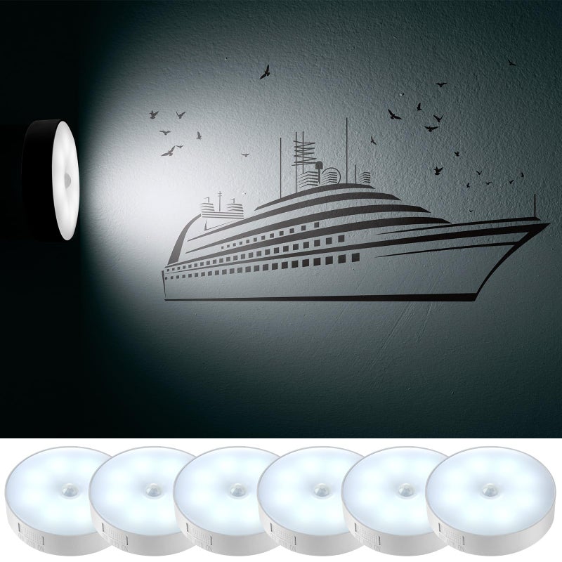 Glooglitter 6 Pcs Cruise Ship Approved Magnetic Nightlight Motion Sensor Night Light Rechargeable LED Night Lights Auto on or Off Motion Activation Nightlight for Cruise Ship Home Hallway Bathroom - Image 5