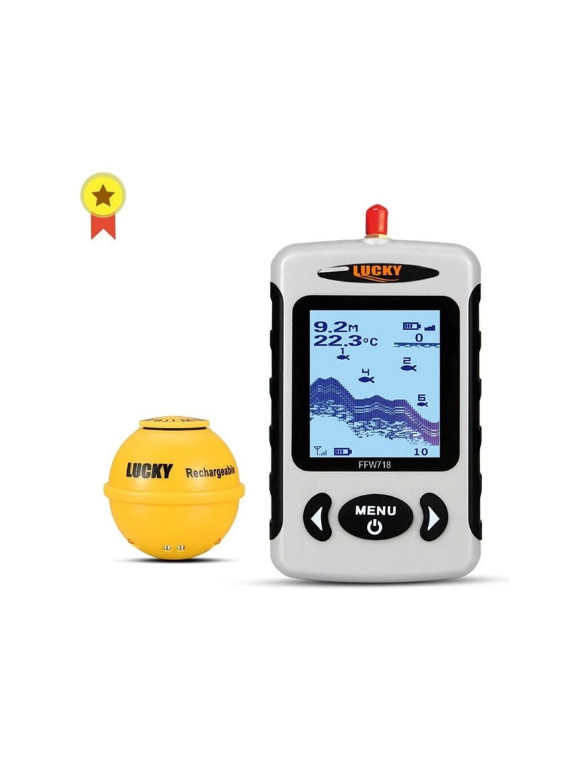 Lucky Wireless Portable Fish Finder 45M/135FT Sonar Depth Sounder Alarm Ocean River  - Image 1
