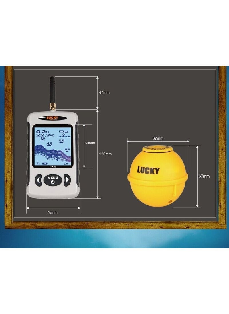 Lucky Wireless Portable Fish Finder 45M/135FT Sonar Depth Sounder Alarm Ocean River  - Image 3