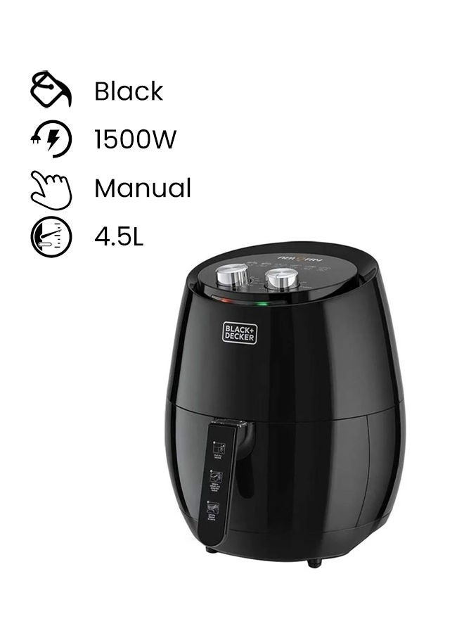 BLACK+DECKER XL Air Fryer with 1.3KG, Anti Stick, with Rapid Air Convection Technology  (Suitable for 4-6 People) - 4.5 L 1500 W AF350-B5 Black - Image 1