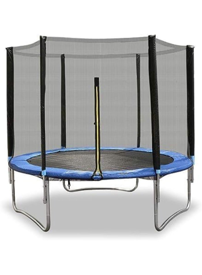 ترامبولين خارجي للأطفال مع شبكة إغلاق آمنة وغطاء حافة السلم وسجادة القفز للحديقة، بطول 8 أقدام