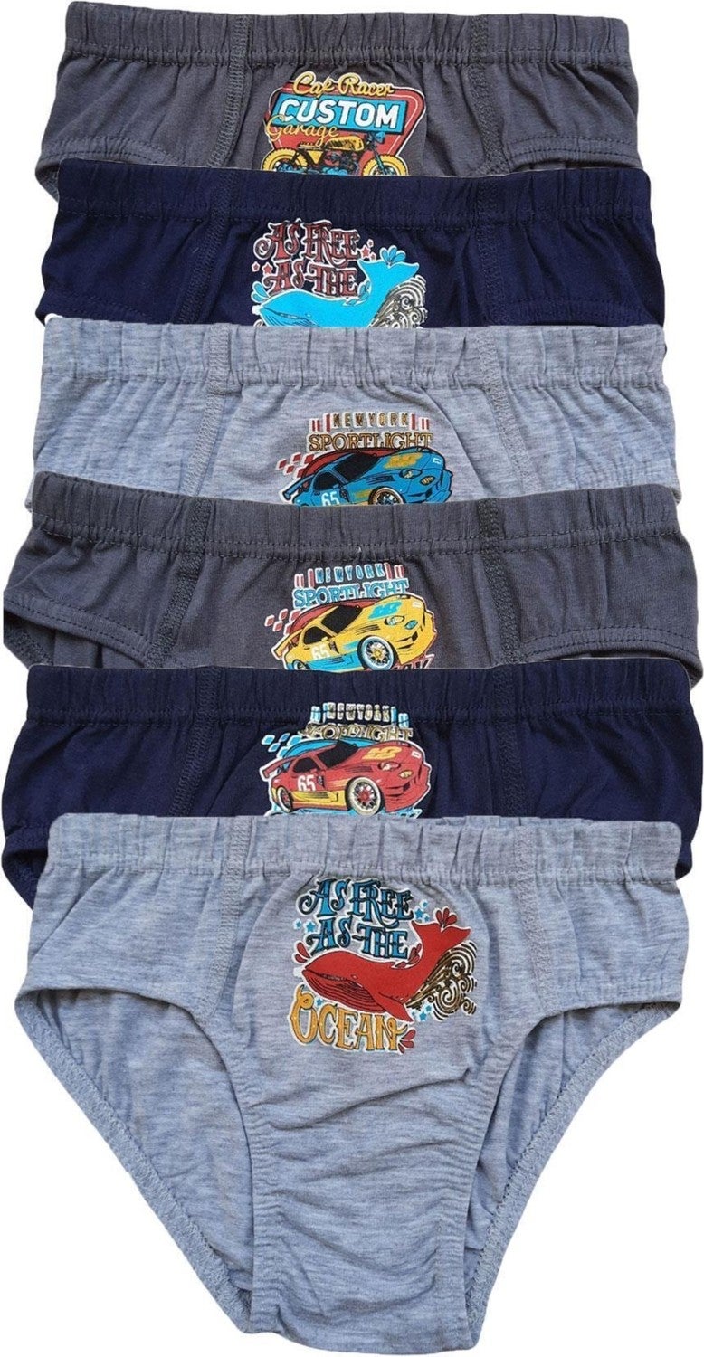 Bendehepsi Boys' Colorful Patterned Slip Briefs Cotton 6 Pack