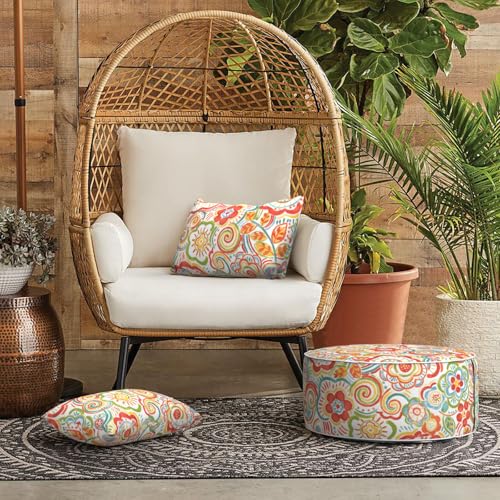 LVTXIII Outdoor/Indoor Lumbar Pillows, Decorative Patio Lumbar Cushions, Fluffy Water Repellent Garden Cushions for Home Patio Coach Sofa Use, 12×20 Inch, Pack of 2, Flower Multi - Image 5