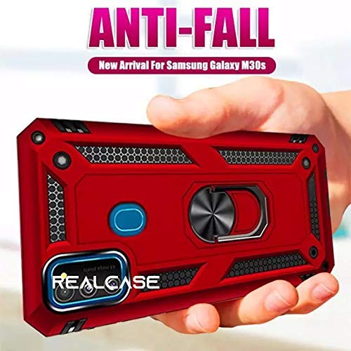 REALCASE TPU+PC Samsung M21 2021 Edition|M21|M30S Back Cover Case|Heavy Duty Dual Layer Hybrid Shock Proof Armor Defender Ring Case Back Cover For Samsung M21 2021 Edition|M21|M30S (Red) - Image 5
